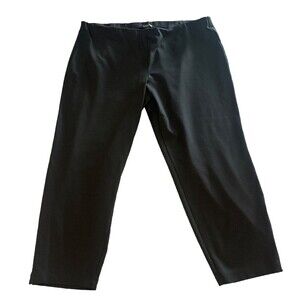 Eileen Fisher Woman BLACK Rayon Blend Tapered Pants W/ Side Zippers At Bottom 3X
